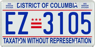 DC license plate EZ3105