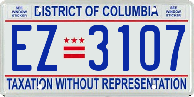 DC license plate EZ3107