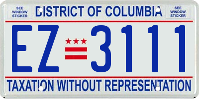 DC license plate EZ3111