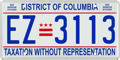 DC license plate EZ3113