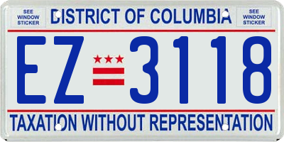 DC license plate EZ3118