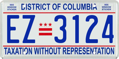 DC license plate EZ3124