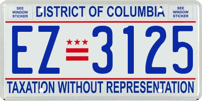 DC license plate EZ3125