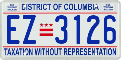 DC license plate EZ3126