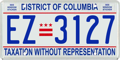 DC license plate EZ3127