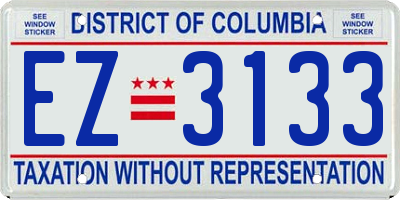 DC license plate EZ3133