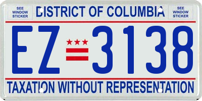 DC license plate EZ3138