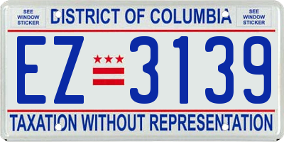 DC license plate EZ3139