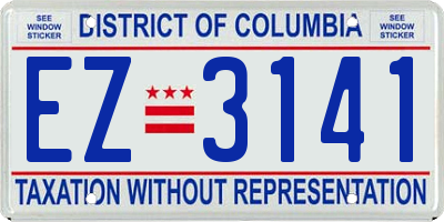 DC license plate EZ3141