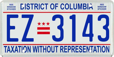 DC license plate EZ3143