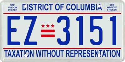 DC license plate EZ3151