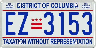 DC license plate EZ3153