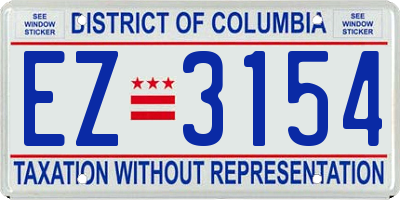 DC license plate EZ3154