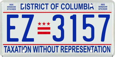 DC license plate EZ3157