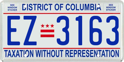 DC license plate EZ3163