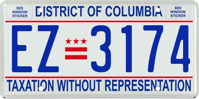 DC license plate EZ3174