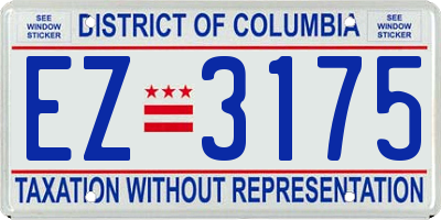 DC license plate EZ3175