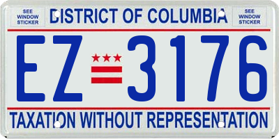 DC license plate EZ3176