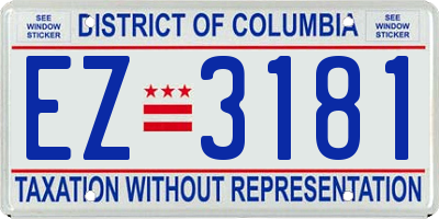 DC license plate EZ3181