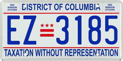 DC license plate EZ3185