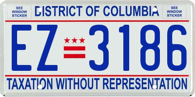 DC license plate EZ3186