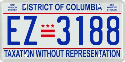 DC license plate EZ3188