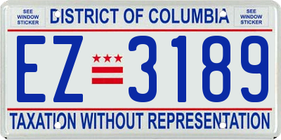 DC license plate EZ3189