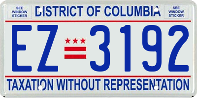 DC license plate EZ3192