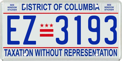 DC license plate EZ3193