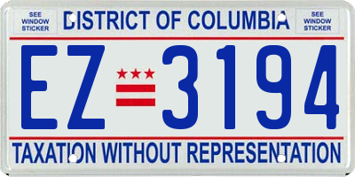 DC license plate EZ3194