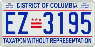 DC license plate EZ3195