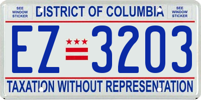 DC license plate EZ3203