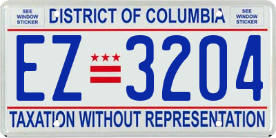 DC license plate EZ3204