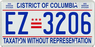 DC license plate EZ3206