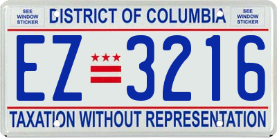 DC license plate EZ3216