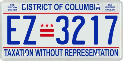 DC license plate EZ3217