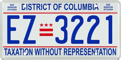 DC license plate EZ3221