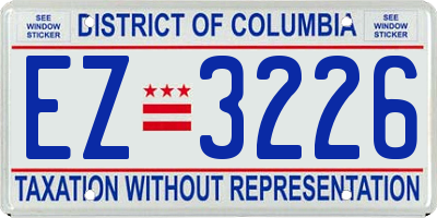 DC license plate EZ3226