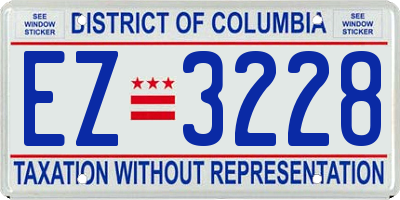 DC license plate EZ3228