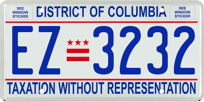 DC license plate EZ3232