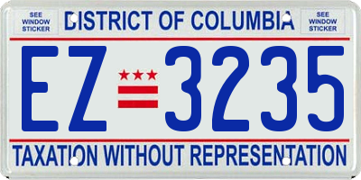 DC license plate EZ3235