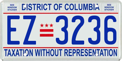 DC license plate EZ3236