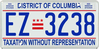 DC license plate EZ3238