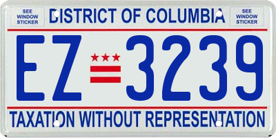 DC license plate EZ3239