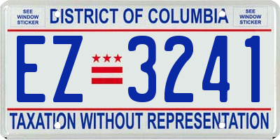 DC license plate EZ3241