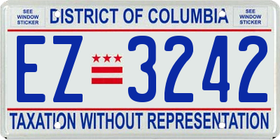 DC license plate EZ3242