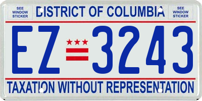 DC license plate EZ3243