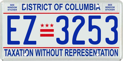 DC license plate EZ3253