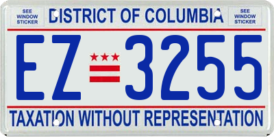 DC license plate EZ3255