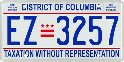 DC license plate EZ3257